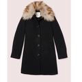 Kate Spade Jackets & Coats | Kate Spade New York Out West Bow Back Fur Collar Coat | Color: Black | Size: S