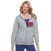 Plus Size Women's Peanuts Women's Zip Up Fleece Hoodie Snoopy on House by Peanuts in Heather Grey Snoopy (Size 3X)