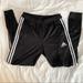 Adidas Pants | Adidas Track Sweatpants Jogger White Stripe Athletic Streetwear Medium Sport | Color: Black/White | Size: M