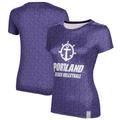 Women's ProSphere Purple Portland Pilots Beach Volleyball Logo T-Shirt