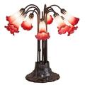 "22""H Pink/White Pond Lily 10 LT Table Lamp - Meyda Lighting 12301"