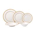 Lorren Home Trends 20 Piece Bone China Dinnerware Set-Service For 4 Bone China/Ceramic in White/Yellow | Wayfair Sonia-20