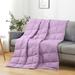 Alwyn Home Grunwald Natural Ultra Feather Down Throw Blanket Polyester in Indigo | 50 W in | Wayfair 033683C8FE9240C3AFF5DD88F19D1C4B