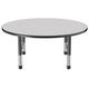 Factory Direct Partners Round T-Mold Adjustable Height Activity Table w/ Chunky Legs Laminate/Metal | 30 H in | Wayfair 10045-GYBK