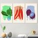 Red Barrel Studio® Organic Hipster Vegetables I - 3 Piece Wrapped Canvas Painting Set Canvas in White | 20 H x 36 W x 1 D in | Wayfair