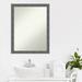 Gracie Oaks Grey Rustic Wood Bathroom Vanity Non-Beveled Wall Mirror Wood in Brown | 26.25 H x 20.25 W in | Wayfair