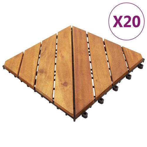 vidaXL Terrassenfliesen 20 Stk. Weiß 30×30 cm Massivholz Akazie