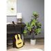 The Mod Greenhouse Faux Green Croton Plant in a Black Matte Planter Pot