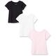 Amazon Essentials Mädchen Kurzärmlige T-Shirt-Oberteile (zuvor Spotted Zebra), 3er-Pack, Weiß/Schwarz/Rosa, 10 Jahre