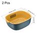 Kitchen Colander Set 2PCS, Plastic Washing Bowl and Food Strainer - 32.5 x 25.7 x 12 cm