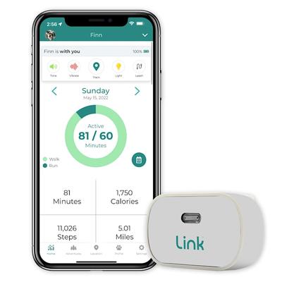 Link My Pet GPS Dog Tracker + Activity Monitor with Gray Wrap