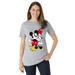 Plus Size Women's Disney Women's Short Sleeve Crew Tee Heather Gray Mickey Mouse and Minnie Mouse Hug by Disney in Heather Grey Disney Group (Size 1X)