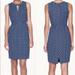 J. Crew Dresses | J Crew Olive Green With Blue Printed Tascan Keyhole Sleeveless Sheath Dress | Color: Blue/Green | Size: 10