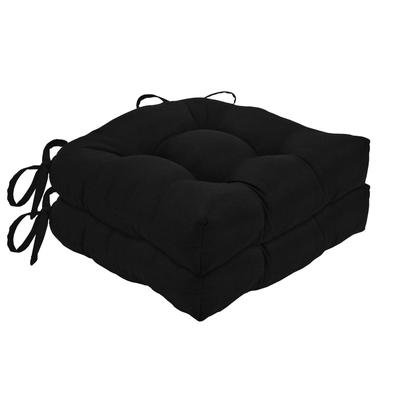 Chase Tufted Chair Seat Cushions by Achim Home Décor in Black