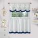 Wide Width Lana Window Curtain Tier Pair And Valance Set by Achim Home Décor in Navy (Size 58" W 36" L)