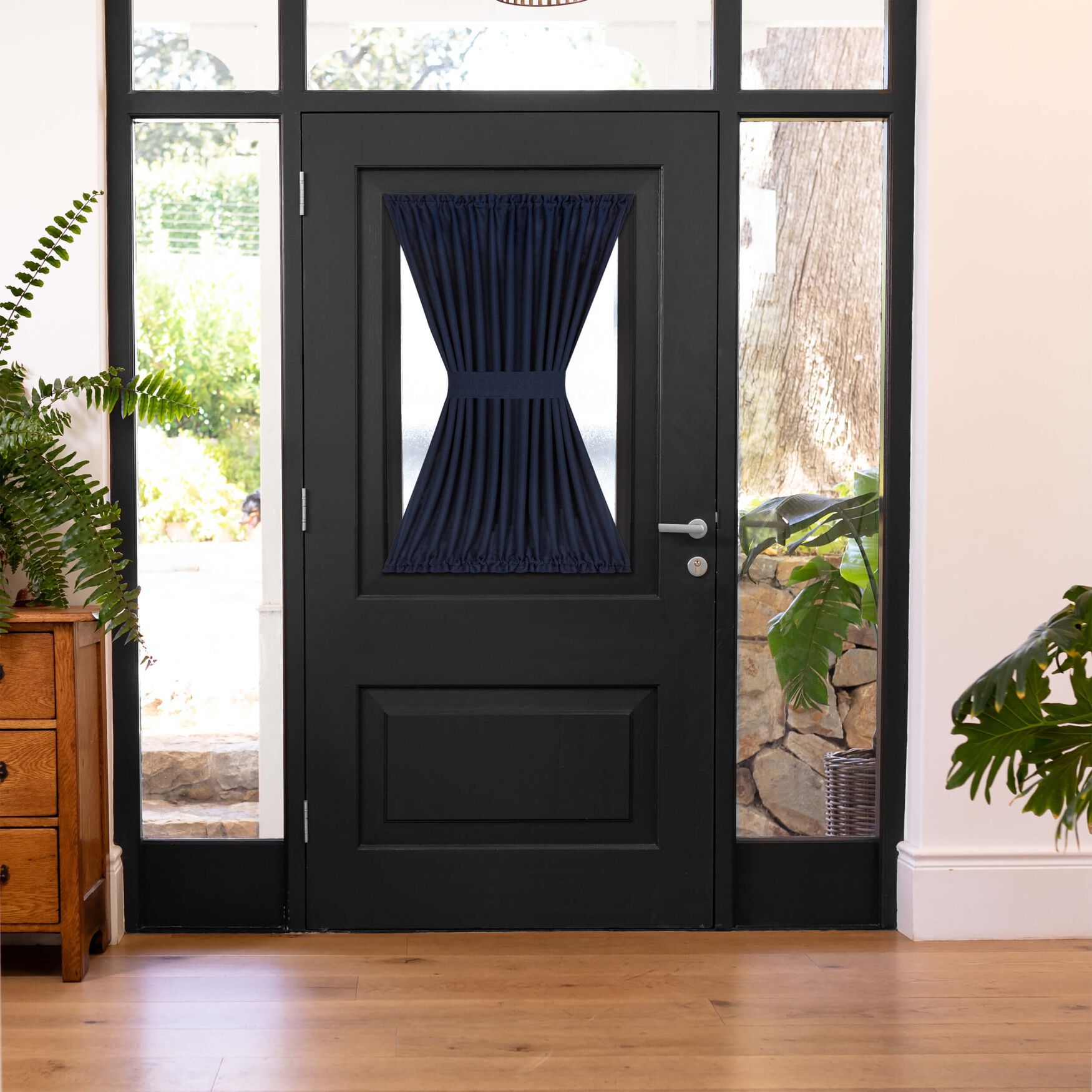 Wide Width Darcy Rod Pocket Door Panel With Tieback by Achim Home Décor in Navy (Size 25