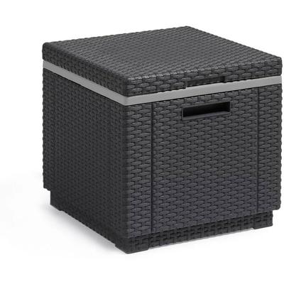 Ice Cube Beistelltisch graphit 40 Liter - 42 x 42 cm - Kühlbox Tisch mit abnehmbarem Deckel