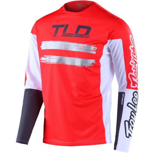 Troy Lee Designs Sprint Marker Jugend Fahrrad Jersey, weiss-rot, Größe M