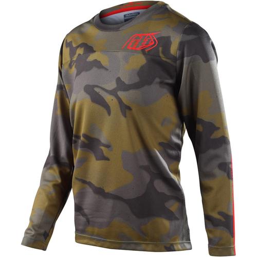 Troy Lee Designs Flowline Spray Camo Jugend Fahrrad Jersey, grün, Größe L