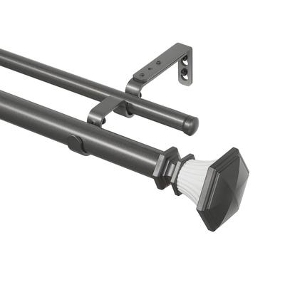 Buono Ii Decorative Double Rod And Finial Monet by Achim Home Décor in Grey White (Size 36-72)