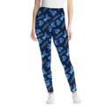 Plus Size Women's Disney Women's Navy Leggings Stitch All Over Print by Disney in Navy Allover Stitch (Size M)