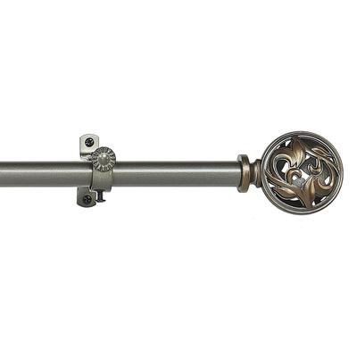 Buono Ii Decorative Rod And Finial Grace by Achim Home Décor in Satin Nickel (Size 48-86)