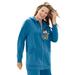 Plus Size Women's Peanuts Fleece Zip Hoodie by Peanuts in Deep Teal Snoopy (Size M)