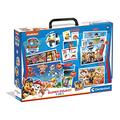 Clementoni - 18112 – Super Edukit 7-in-1 – Paw Patrol (3 Puzzles mit 30, 48 und 60 Teilen, 6 Würfel, EIN Memo, EIN Domino und 12 Quiz-Karten) – Lernspiel 3 Jahre – hergestellt in Italien