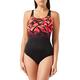 Speedo Women's Hyperboom Placement Muscleback Swimsuit, Black/Lava Red/Siren Red, 30