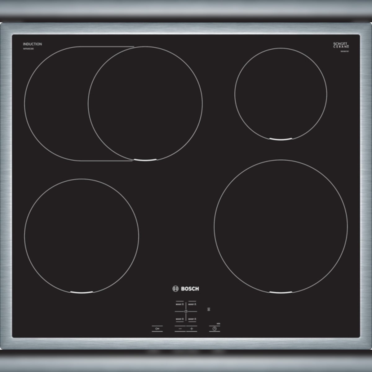 Bosch Serie 4, Induktionskochfeld, 60 cm, herdgesteuert, Schwarz, Mit Rahmen aufliegend NIF645CB5E Image
