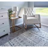 Chipo 6'7" x 9' Light Gray/Smoke/Pewter/Gray/Neutral/Cream/Mustard Area Rug - Hauteloom