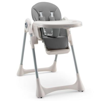 Costway Baby Folding High Chair Dining Chair with Adjustable Height and Footrest-Gray
