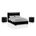 Lofa Contemporary Black Wood Storage Panel Bedroom Set with LED by Furniture of America