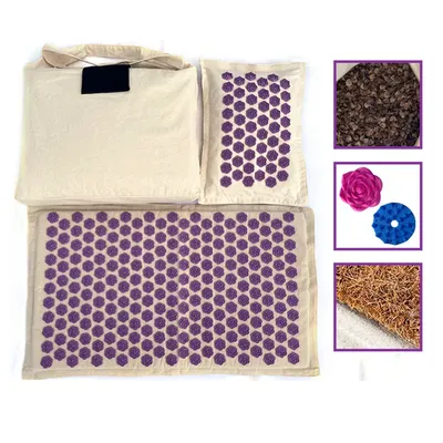 Tapis et coussin de yoga en fibr...