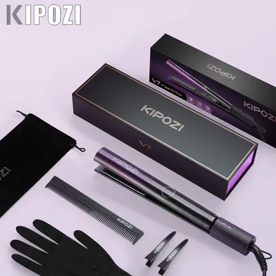 KIPOZI-Fer à lisser professionnel 2 en 1 fer plat en titane outil de coiffure à chaleur rapide