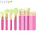 Docolor – ensemble de pinceaux de maquillage synthétiques rose néon 18 pièces poudre de fond de