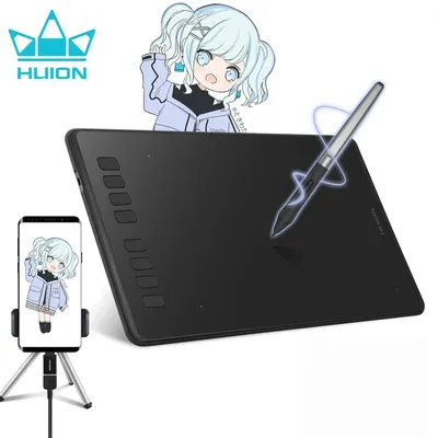 HUION – tablette graphique H950P 9 pouces avec stylet inclinable sans batterie 8 boutons pour