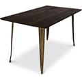 Table à manger rectangulaire - Industrielle - Bois - Tawny Bronze métallisé - Bois, Acier - Bronze