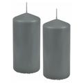 Paris Prix - Lot De 2 Bougies Pilier essentiel 10cm Anthracite