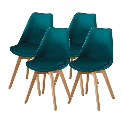 Hobag - Set aus vier skandinavischen fream Stühlen smaragdgrün - Smaragdgrün