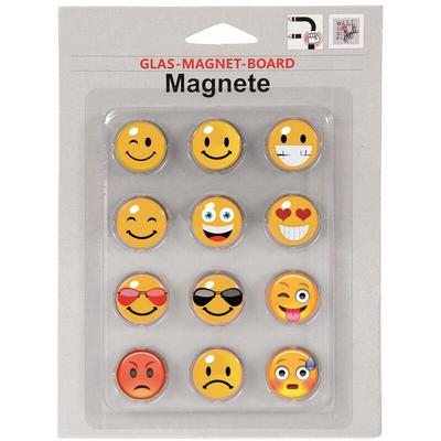 Magnetset 12-teilig - Smilie für Glas-Magnet-Board Deko-Accessoires