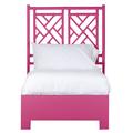 David Francis Furniture Chippendale Standard Bed Wood/Wicker/Rattan in Pink | 60 H x 42 W x 83.5 D in | Wayfair B4035BED-TXL-S139