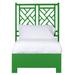 David Francis Furniture Chippendale Standard Bed Wood/Wicker/Rattan in Green | 60 H x 42 W x 78.5 D in | Wayfair B4035BED-T-S138