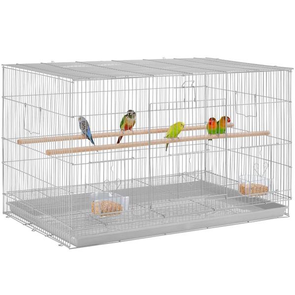topeakmart-light-gray-18"-flight-cage-with-slide-out-tray-for-birds,-11.8-lbs/