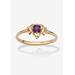 Women's Yellow Gold-Plated Simulated Birthstone Ring by PalmBeach Jewelry in February (Size 8)