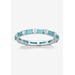 Women's Sterling Silver Simulated Birthstone Eternity Ring by PalmBeach Jewelry in December (Size 10)