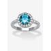 Women's Sterling Silver Simulated Birthstone and Cubic Zirconia Ring by PalmBeach Jewelry in December (Size 7)