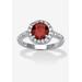 Women's Sterling Silver Simulated Birthstone and Cubic Zirconia Ring by PalmBeach Jewelry in January (Size 10)