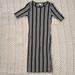 Lularoe Dresses | Black Gray Cream Stripe Lularoe Julia Dress Xs | Color: Black/Gray | Size: Xs