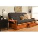 Winston Porter Johnte Full 80" Futon Frame & Mattress w/ Drawer set Wood/Solid Wood/Microfiber/Microsuede in Orange/Brown | Wayfair